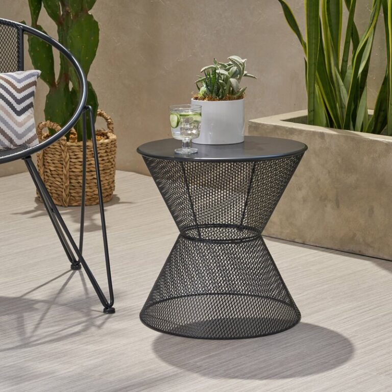 Metal Drum Outdoor Side Table