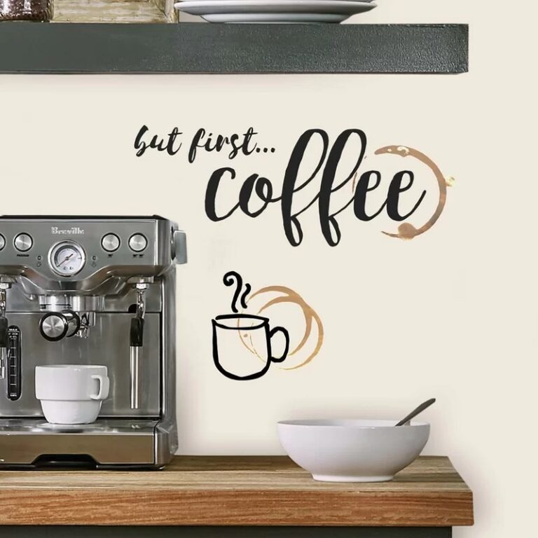 coffee themed wall decal for kitchen cute espresso bar decor inspiration