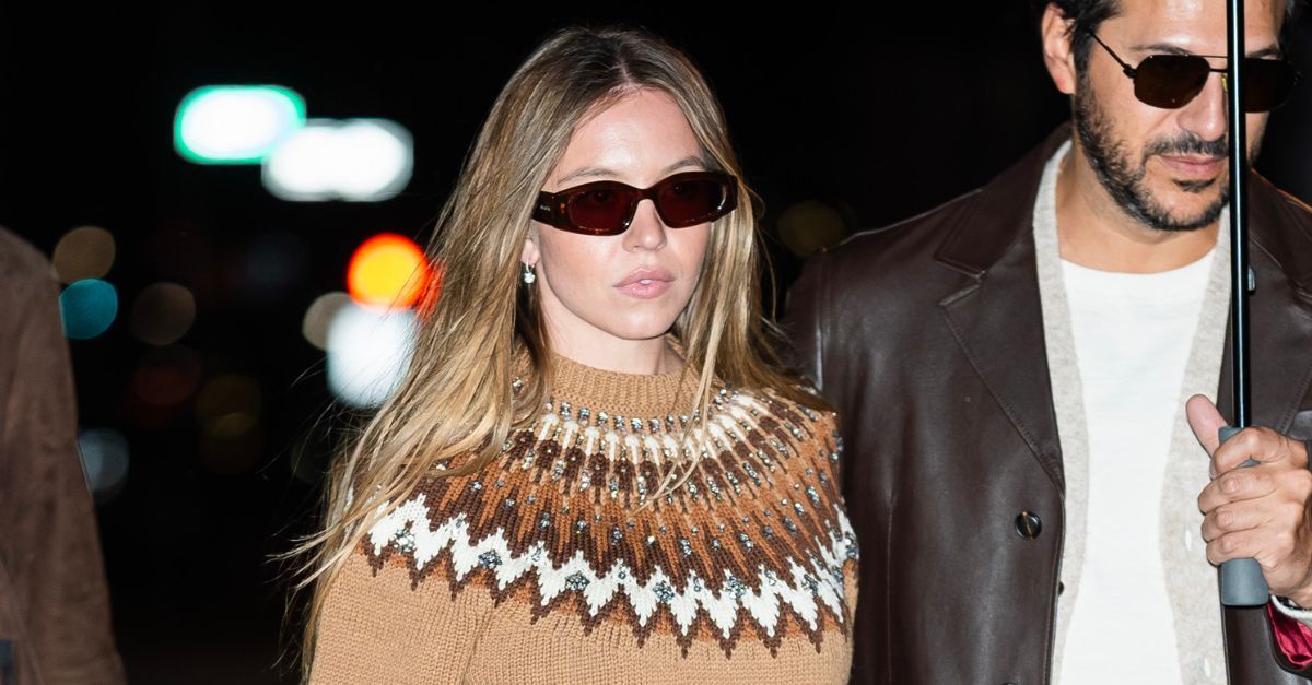 Sydney Sweeney Just Wore This Winter's Unexpected It Jumper With Leather Trousers