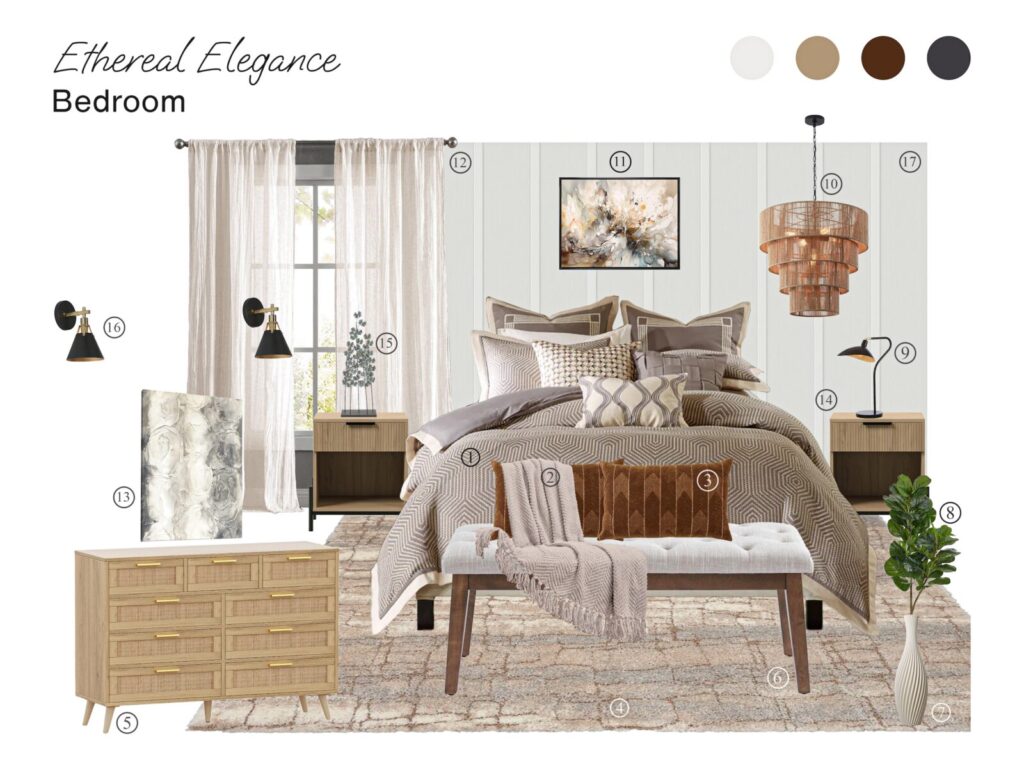 Ethereal Elegance Bedroom Moodboard